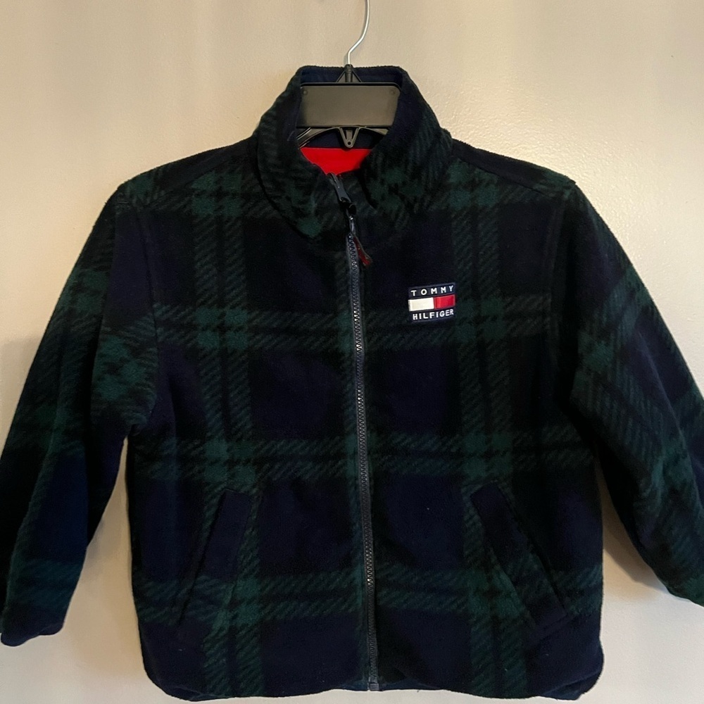 Tommy Hilfiger Red and Blue Puffer Jacket - Picture 6 of 8